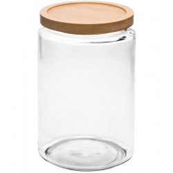 Porta Mantimento 2,5l Com Tampa De Bambu Oasis Vidro